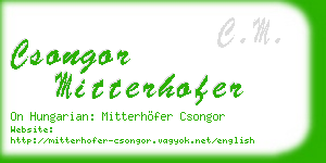 csongor mitterhofer business card